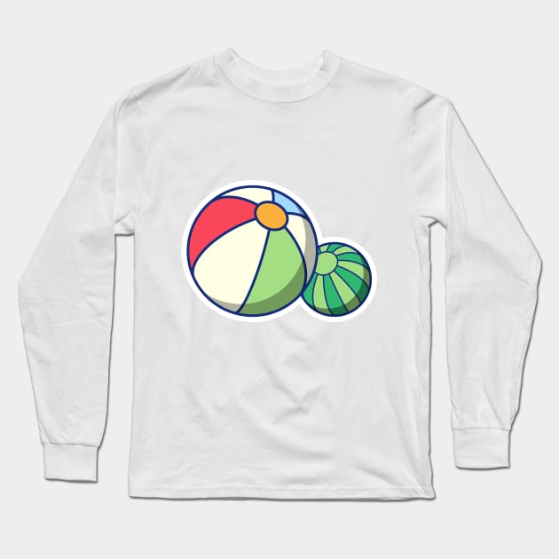 Beach Ball Long Sleeve T-Shirt by KH Studio